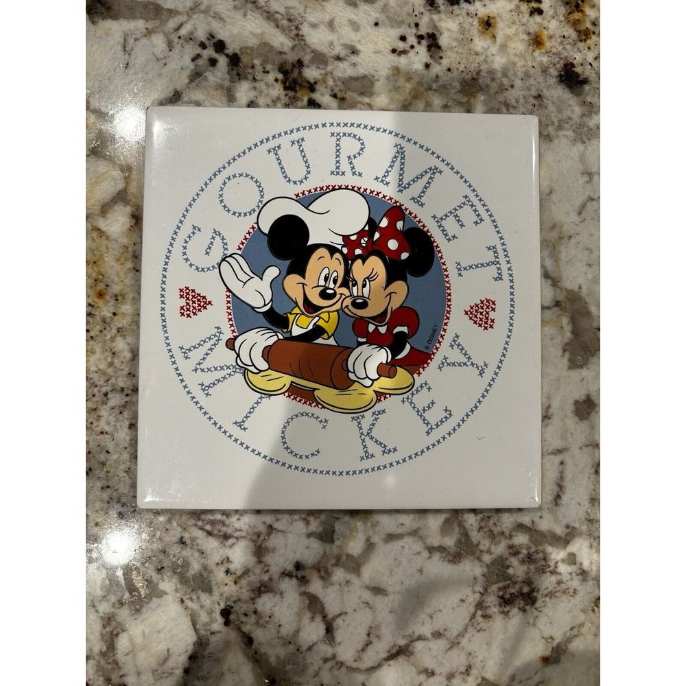 Vintage‎ Mickey & Minnie Mouse 6" Gourmet Kitchen Trivet